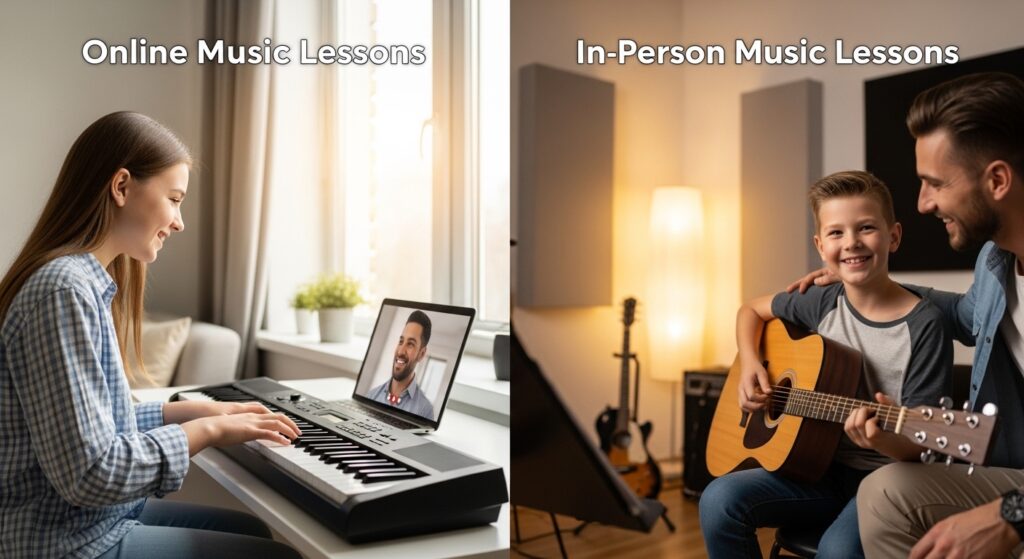 Online Music Lessons vs In-Person Music Lessons